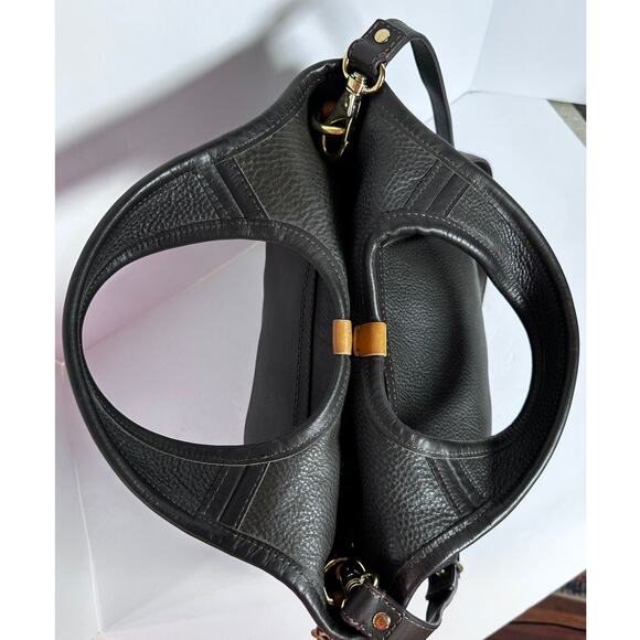 Rare UGG® Classic Hobo purse dark brown double top handles and strap - Picture 3 of 8